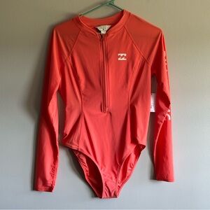 Billabong Women's Coral Long Sleeve One Piece Surf Swimsuit Size Large